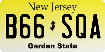 NJ license plate B66SQA