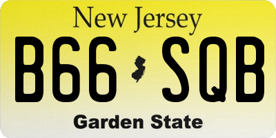 NJ license plate B66SQB