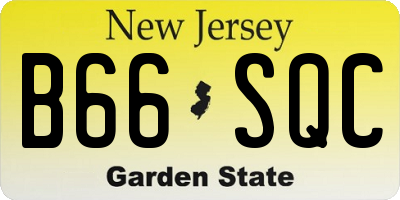 NJ license plate B66SQC