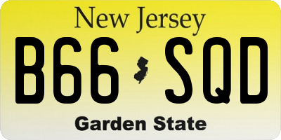 NJ license plate B66SQD