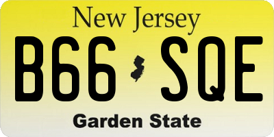 NJ license plate B66SQE