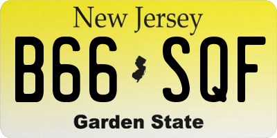 NJ license plate B66SQF