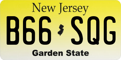 NJ license plate B66SQG