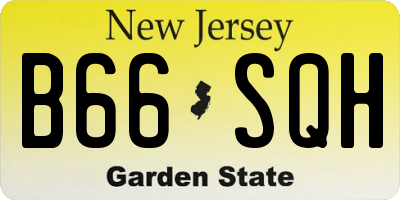 NJ license plate B66SQH