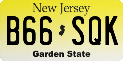 NJ license plate B66SQK