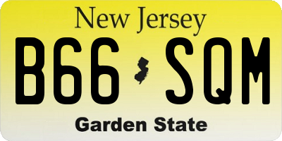 NJ license plate B66SQM