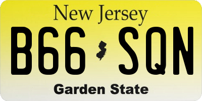 NJ license plate B66SQN