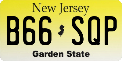 NJ license plate B66SQP