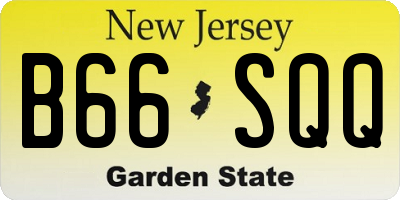 NJ license plate B66SQQ