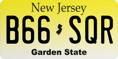NJ license plate B66SQR