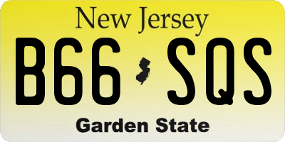 NJ license plate B66SQS