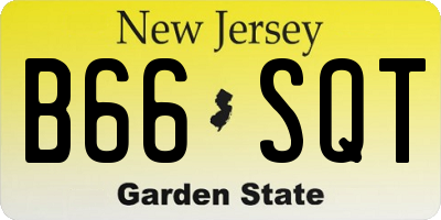 NJ license plate B66SQT