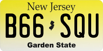 NJ license plate B66SQU