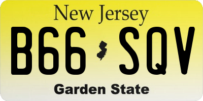 NJ license plate B66SQV