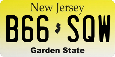 NJ license plate B66SQW