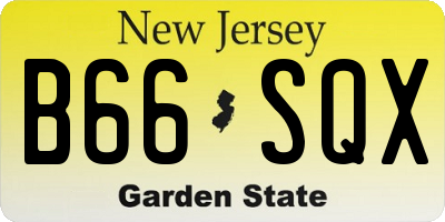 NJ license plate B66SQX