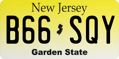 NJ license plate B66SQY