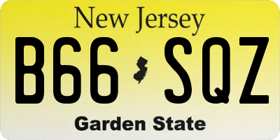 NJ license plate B66SQZ