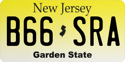 NJ license plate B66SRA