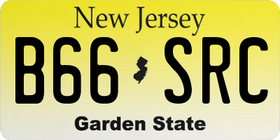 NJ license plate B66SRC