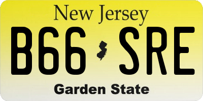 NJ license plate B66SRE