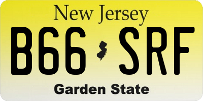 NJ license plate B66SRF