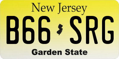 NJ license plate B66SRG