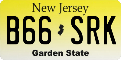 NJ license plate B66SRK