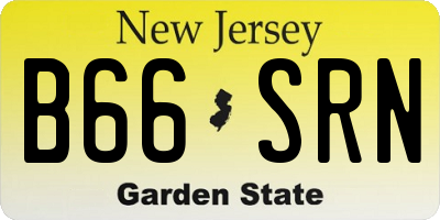 NJ license plate B66SRN