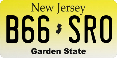 NJ license plate B66SRO