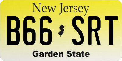 NJ license plate B66SRT