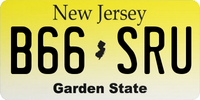 NJ license plate B66SRU