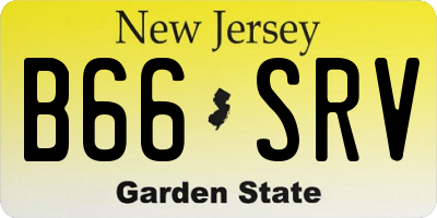 NJ license plate B66SRV