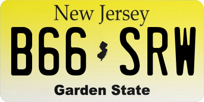 NJ license plate B66SRW