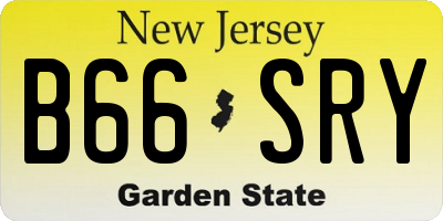 NJ license plate B66SRY
