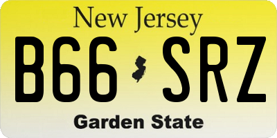 NJ license plate B66SRZ