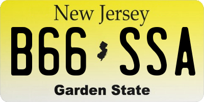 NJ license plate B66SSA