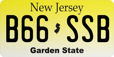 NJ license plate B66SSB