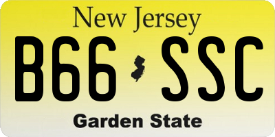 NJ license plate B66SSC