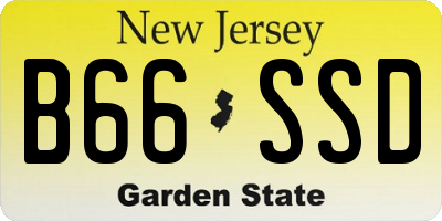 NJ license plate B66SSD
