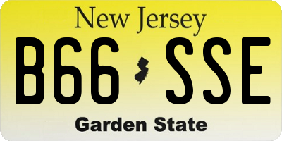 NJ license plate B66SSE