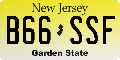 NJ license plate B66SSF