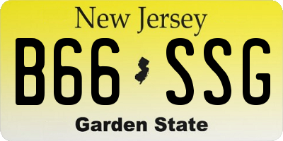 NJ license plate B66SSG