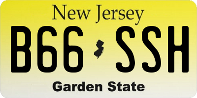 NJ license plate B66SSH
