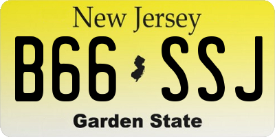 NJ license plate B66SSJ