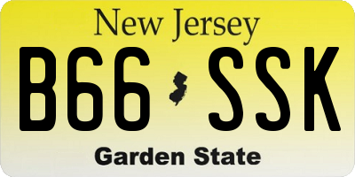 NJ license plate B66SSK