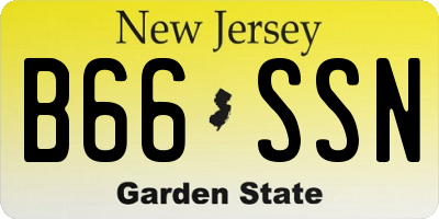 NJ license plate B66SSN