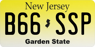 NJ license plate B66SSP