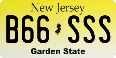 NJ license plate B66SSS