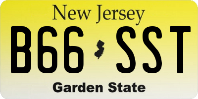 NJ license plate B66SST